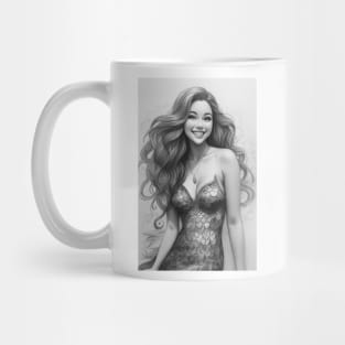 Black and White Mermaid Beauty Mug